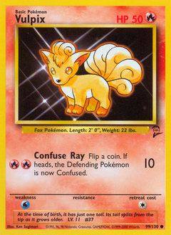 Vulpix, Base Set 2 #99, Pokémon TCG card