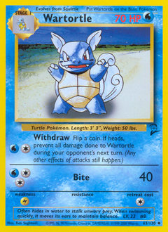 Wartortle, Base Set 2 #63, Pokémon TCG card