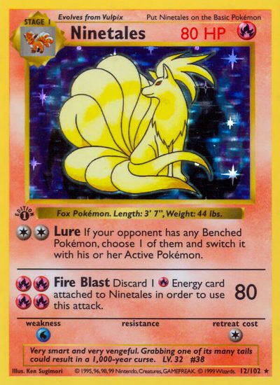 Ninetales, Base #12, Pokémon TCG card