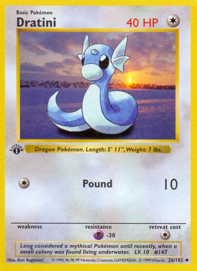 Dratini, Base #26, Pokémon TCG card