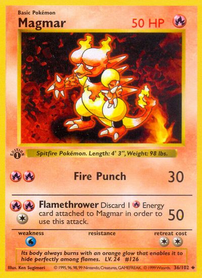 Magmar, Base #36, Pokémon TCG card