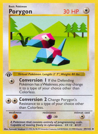 Porygon, Base #39, Pokémon TCG card