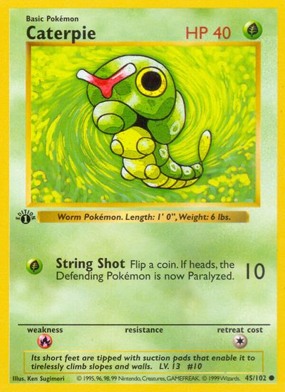 Caterpie, Base #45, Pokémon TCG card