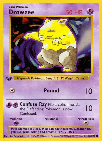 Drowzee, Base #49, Pokémon TCG card