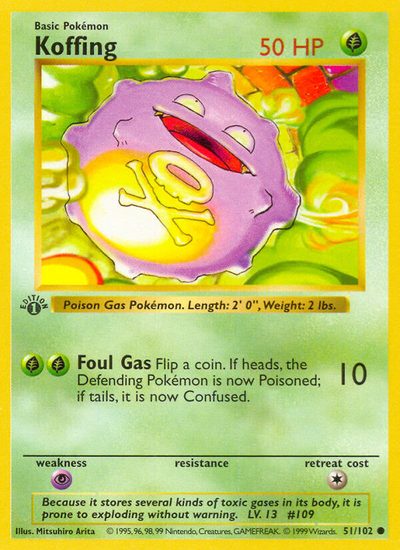 Koffing, Base #51, Pokémon TCG card