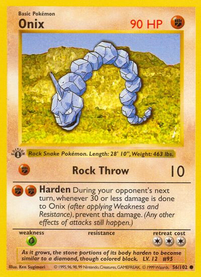 Onix, Base #56, Pokémon TCG card
