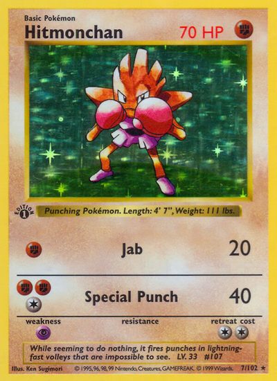 Hitmonchan, Base #7, Pokémon TCG card