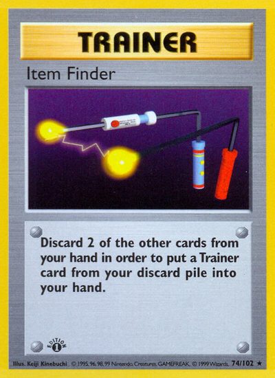 Item Finder, Base #74, Pokémon TCG card