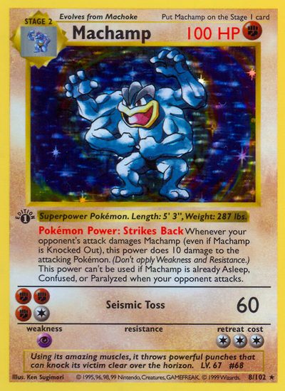 Machamp, Base #8, Pokémon TCG card