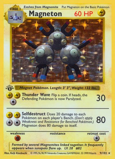 Magneton, Base #9, Pokémon TCG card