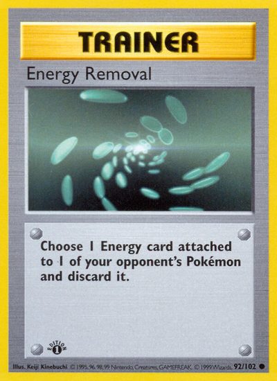 Energy Removal, Base #92, Pokémon TCG card