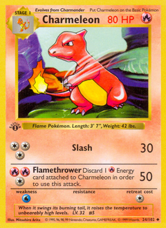 Charmeleon, Base #24, Pokémon TCG card