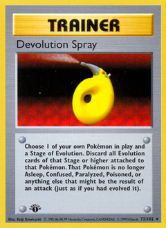 Devolution Spray, Base #72, Pokémon TCG card