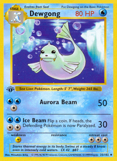 Dewgong, Base #25, Pokémon TCG card