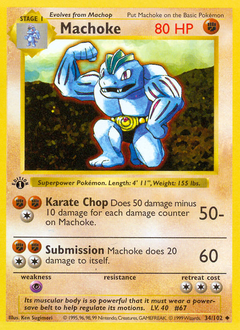 Machoke, Base #34, Pokémon TCG card