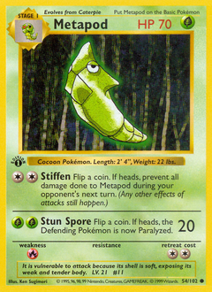 Metapod, Base #54, Pokémon TCG card
