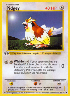 Pidgey, Base #57, Pokémon TCG card