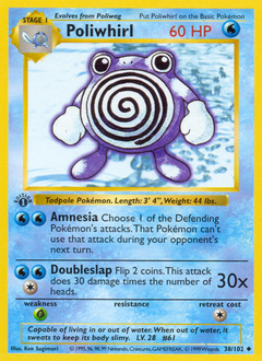 Poliwhirl, Base #38, Pokémon TCG card