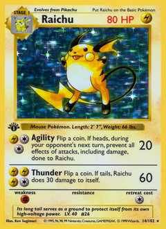 Raichu, Base #14, Pokémon TCG card