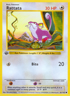 Rattata, Base #61, Pokémon TCG card