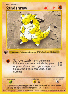 Sandshrew, Base #62, Pokémon TCG card