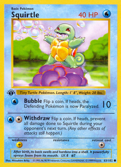 Squirtle, Base #63, Pokémon TCG card