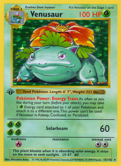 Venusaur, Base #15, Pokémon TCG card