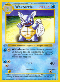 Wartortle, Base #42, Pokémon TCG card