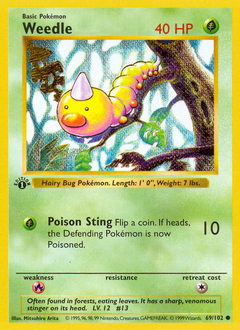 Weedle, Base #69, Pokémon TCG card