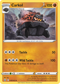 Carkol, Battle Styles #79, Pokémon TCG card
