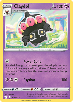 Claydol, Battle Styles #58, Pokémon TCG card