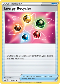 Energy Recycler, Battle Styles #124, Pokémon TCG card