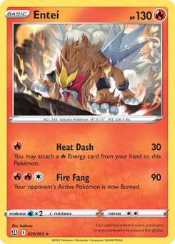 Entei, Battle Styles #20, Pokémon TCG card