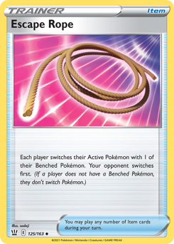 Escape Rope, Battle Styles #125, Pokémon TCG card