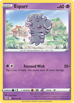 Espurr, Battle Styles #60, Pokémon TCG card