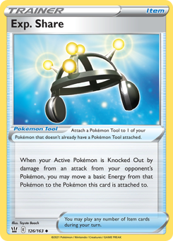 Exp. Share, Battle Styles #126, Pokémon TCG card