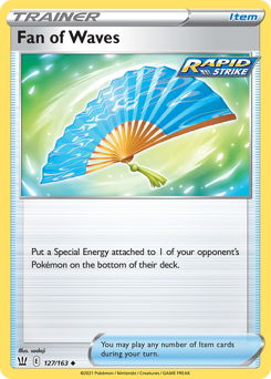 Fan of Waves, Battle Styles #127, Pokémon TCG card
