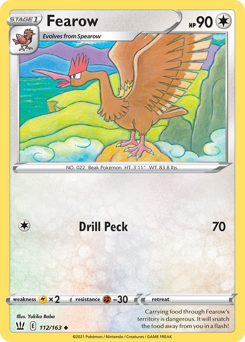 Fearow, Battle Styles #112, Pokémon TCG card