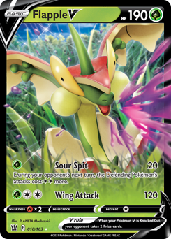 Flapple V, Battle Styles #18, Pokémon TCG card