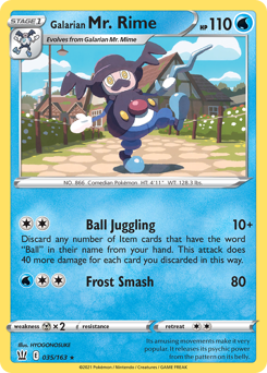 Galarian Mr. Rime, Battle Styles #35, Pokémon TCG card