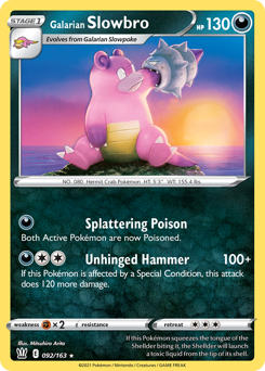 Galarian Slowbro, Battle Styles #92, Pokémon TCG card