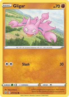 Gligar, Battle Styles #71, Pokémon TCG card
