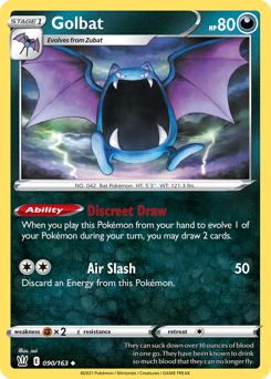 Golbat, Battle Styles #90, Pokémon TCG card