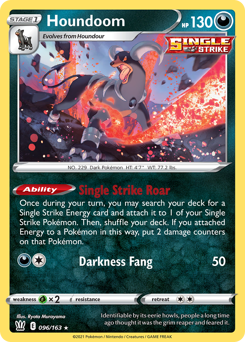 Houndoom, Battle Styles #96, Pokémon TCG card