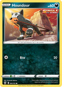 Houndour, Battle Styles #95, Pokémon TCG card
