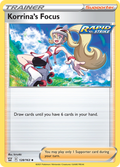 Korrina's Focus, Battle Styles #128, Pokémon TCG card