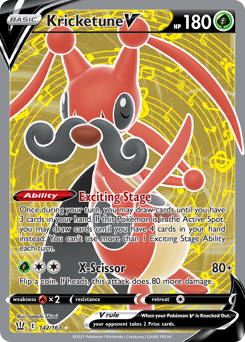 Kricketune V, Battle Styles #142, Pokémon TCG card