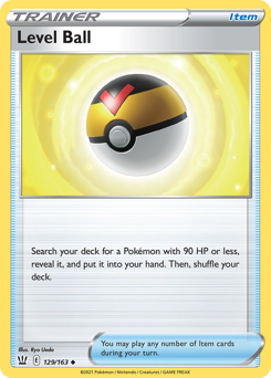 Level Ball, Battle Styles #129, Pokémon TCG card