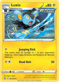 Luxio, Battle Styles #47, Pokémon TCG card