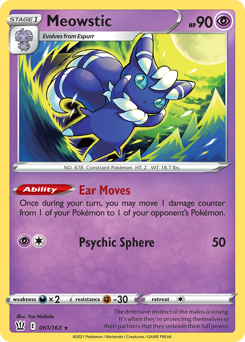 Meowstic, Battle Styles #61, Pokémon TCG card